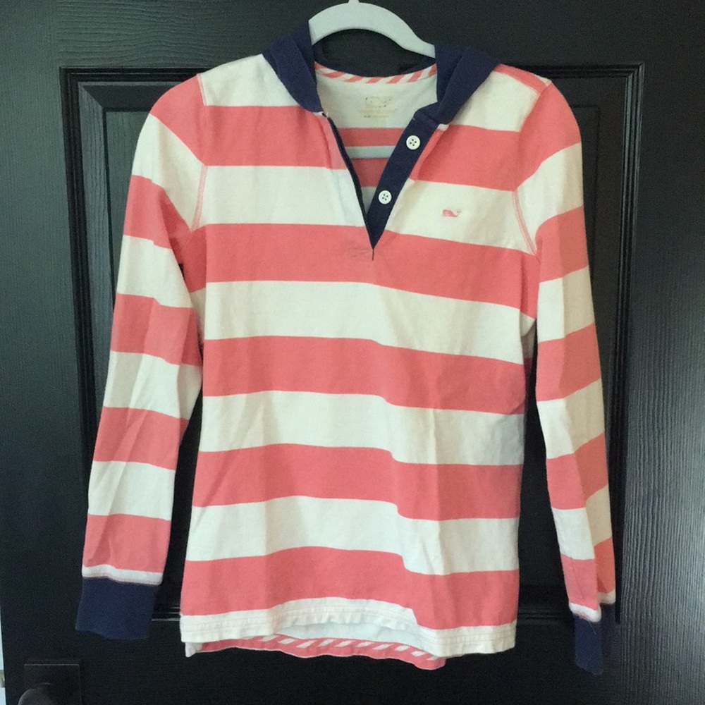 Vineyard Vines Women’s Rugby hooded shirt Sz S